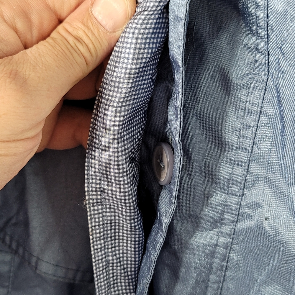 British Mist Full Length Light Blue Vintage Spring Rain Trench Coat Women's 3/4 - Picture 11 of 16